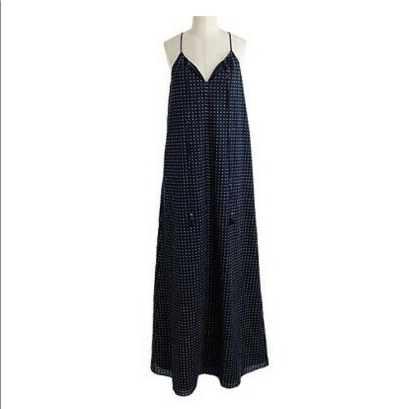 J. Crew Dresses & Skirts - J CREW Navy Blue Polka Dot Tassel Maxi Dress XS